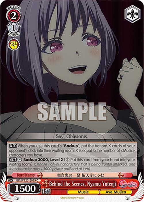 Behind the Scenes Nyamu Yutenji BD/W125-E059 C MyGO!!!!! x Ave Mujica Card