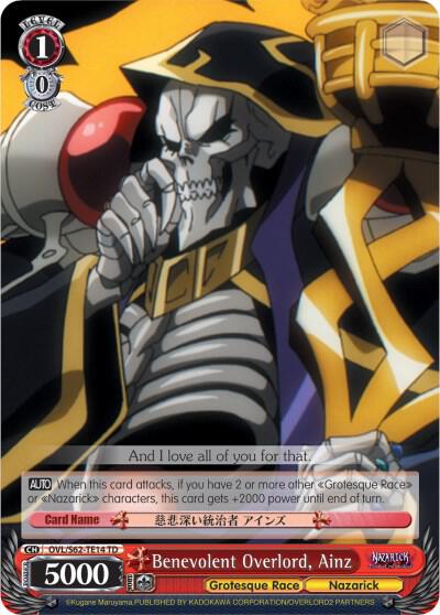 Benevolent Overlord Ainz OVL/S62-TE14 TD Nazarick: Tomb of the Undead Card