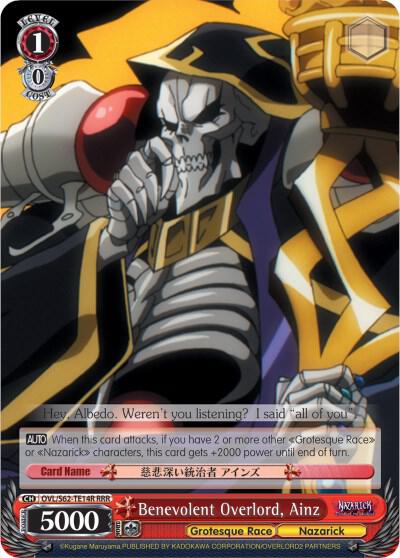 Benevolent Overlord Ainz RRR OVL/S62-TE14R RRR Nazarick: Tomb of the Undead Card