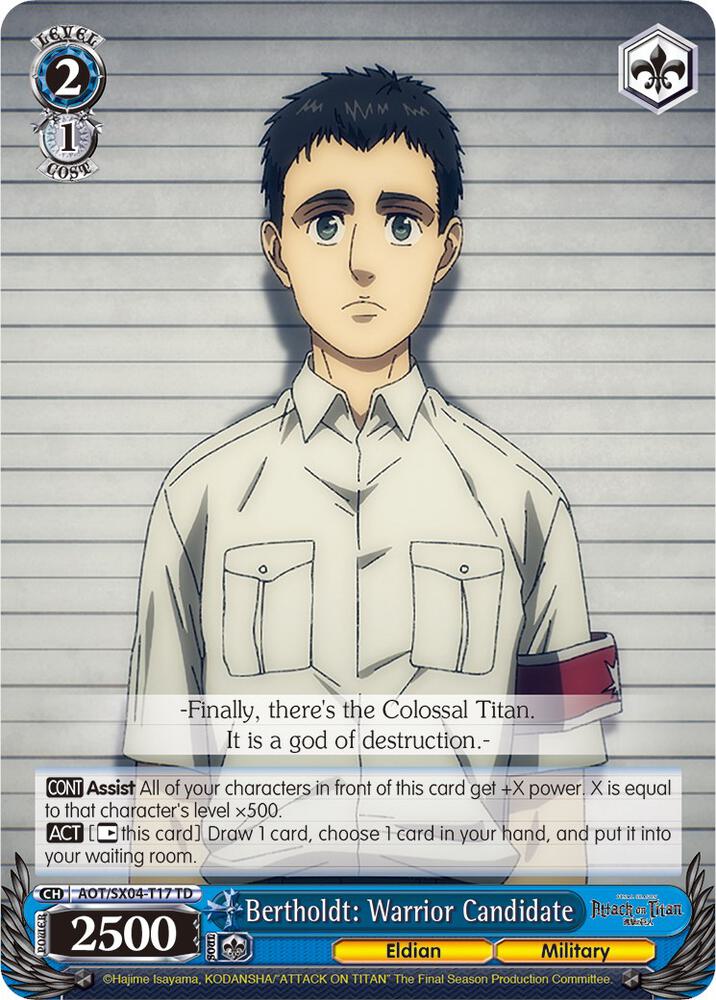 Bertholdt Warrior Candidate AOT/SX04-T17 TD Attack On Titan: Final Season Card