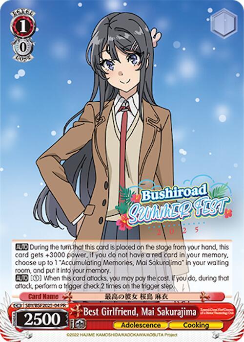 Best Girlfriend Mai Sakurajima Summer Fest 2025 SBY/BSF2025-04 PR Bushiroad Event Cards Card