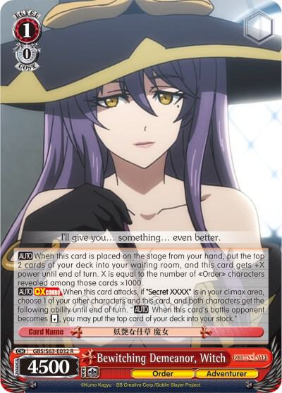 Bewitching Demeanor Witch GBS/S63-E032 R Goblin Slayer Card