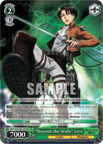 Beyond the Walls Levi RRR AOT/S35-E031R RRR Attack on Titan Card