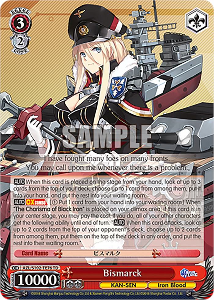Bismarck AZL/S102-TE76 TD Azur Lane Card