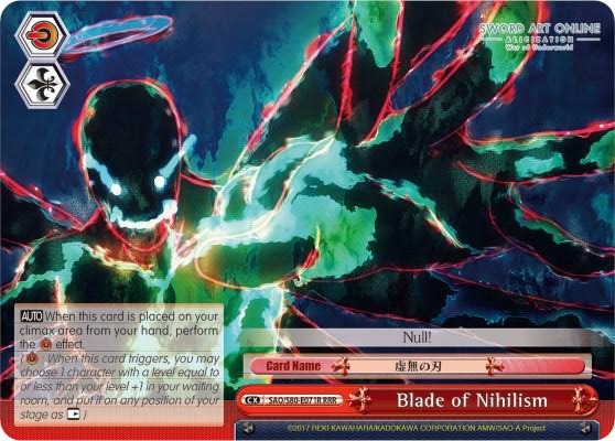 Blade of Nihilism RRR SAO/S80-E071R RRR Sword Art Online -Alicization- Vol.2 Card