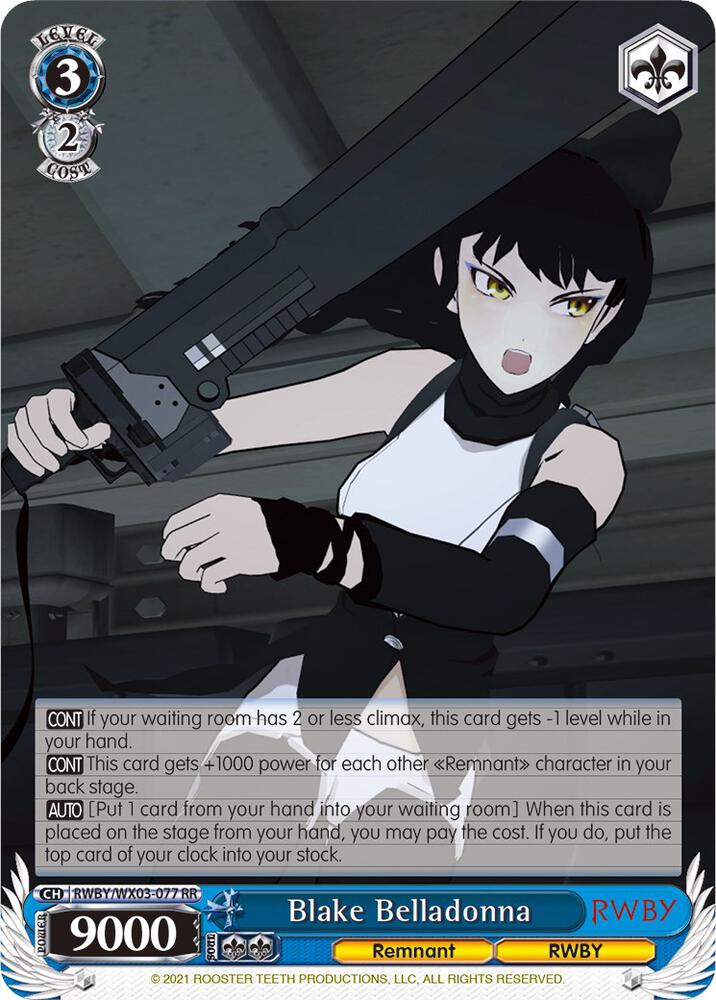 Blake Belladonna RWBY/WX03-077 RR RWBY Card