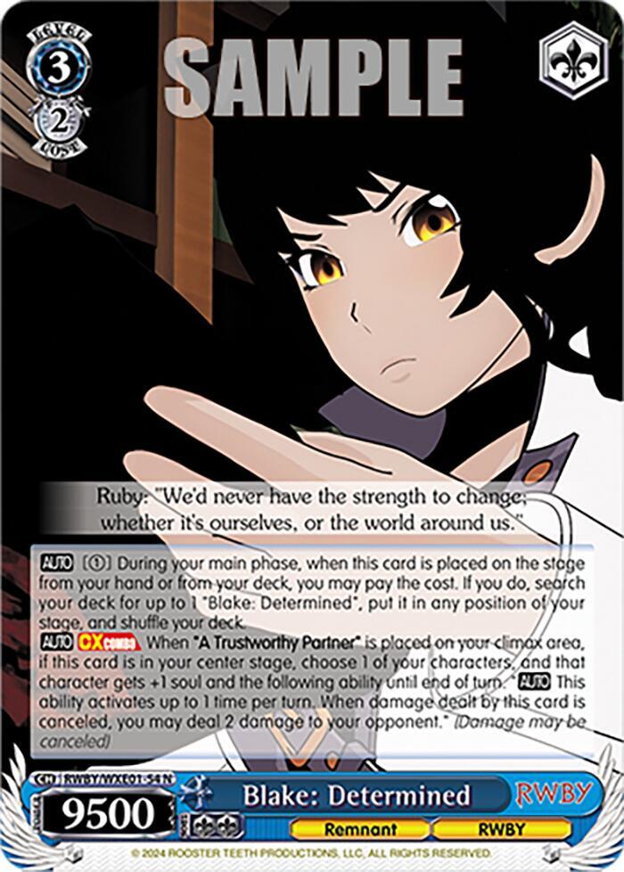 Blake Determined RWBY/WXE01-54 N RWBY Premium Booster Card