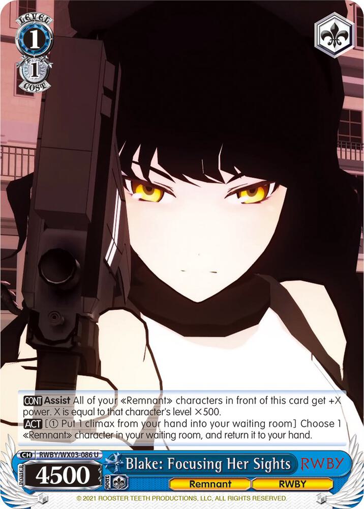 Blake Focusing Her Sights RWBY/WX03-086 U RWBY Card