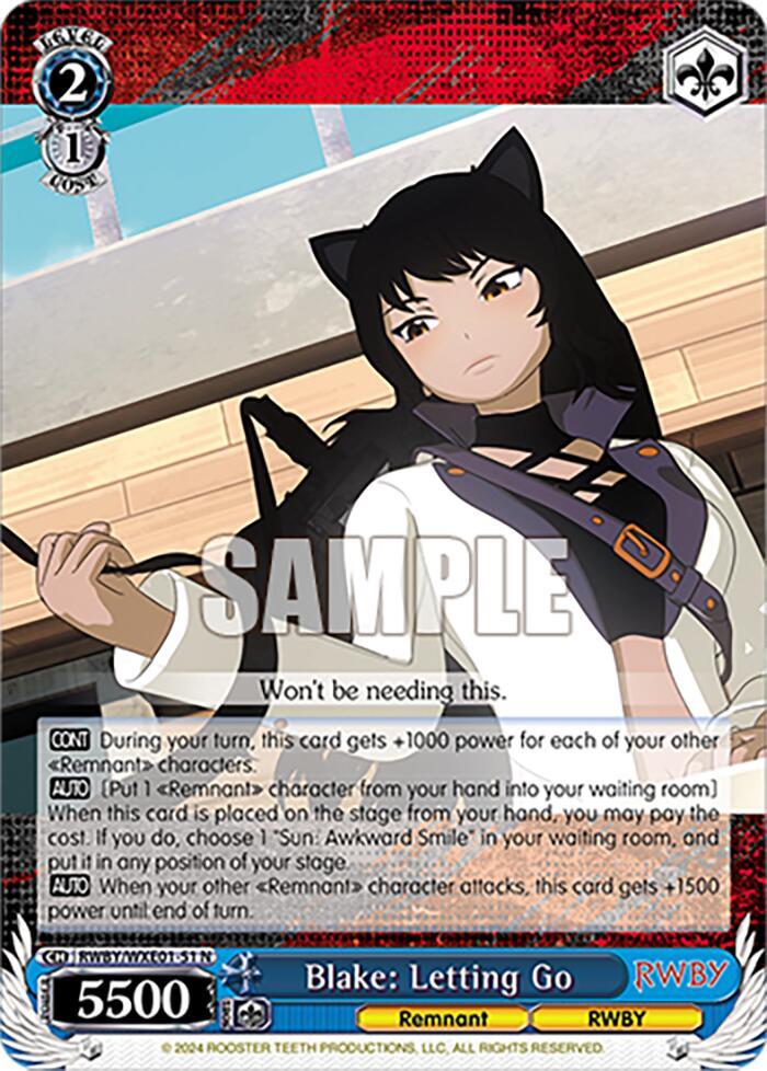 Blake Letting Go RWBY/WXE01-51 N RWBY Premium Booster Card