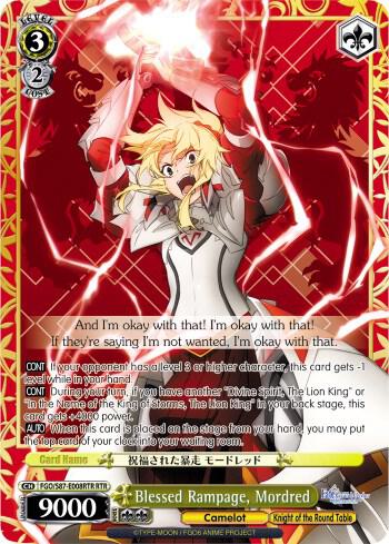 Blessed Rampage Mordred RTR FGO/S87-E008RTR RTR Fate/Grand Order THE MOVIE Divine Realm of the Round Table: Camelot Card