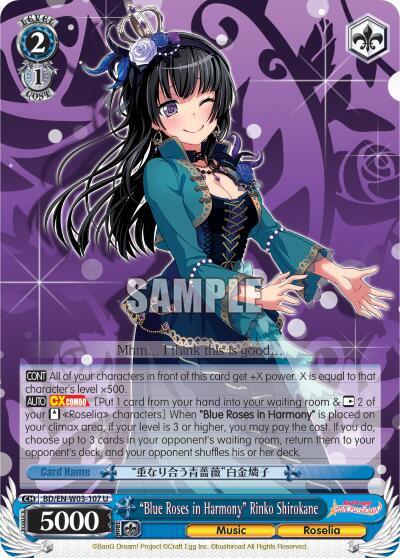 Blue Roses in Harmony Rinko Shirokane BD/EN-W03-107 U BanG Dream! Girls Band Party! MULTI LIVE Card