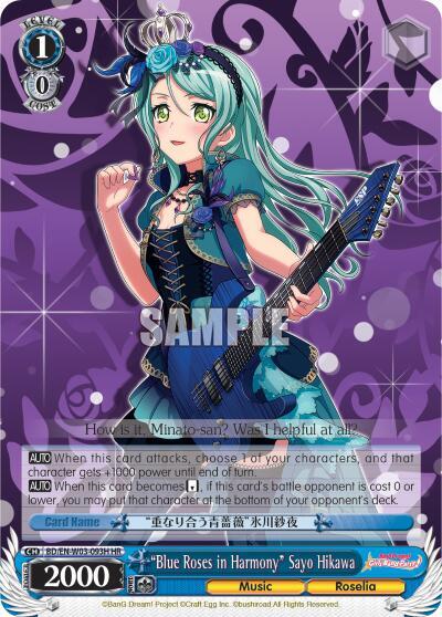 Blue Roses in Harmony Sayo Hikawa HR BD/EN-W03-093H HR BanG Dream! Girls Band Party! MULTI LIVE Card