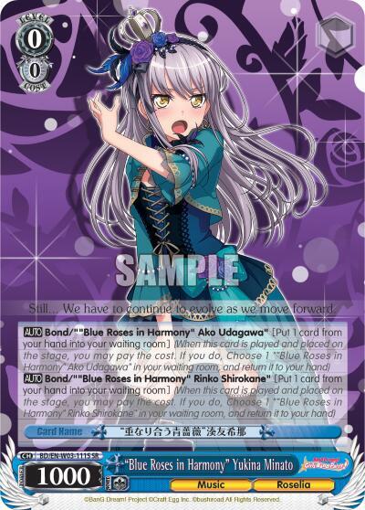 Blue Roses in Harmony Yukina Minato SR BD/EN-W03-111S SR BanG Dream! Girls Band Party! MULTI LIVE Card