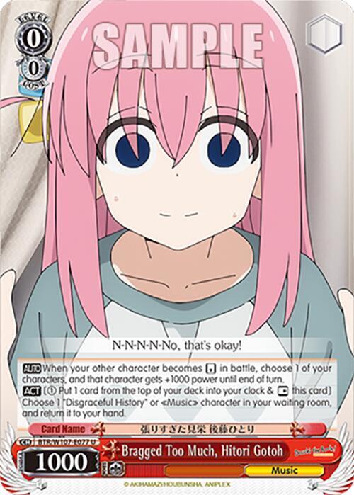 Bragged Too Much Hitori Gotoh BTR/W107-E077 U BOCCHI THE ROCK! Card