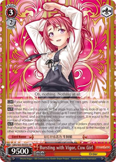 Bursting with Vigor Cow Girl SR GBS/S63-E035S SR Goblin Slayer Card