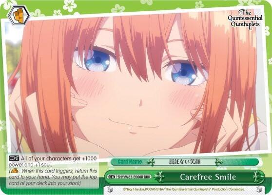 Carefree Smile RRR 5HY/W83-E060R RRR The Quintessential Quintuplets Card
