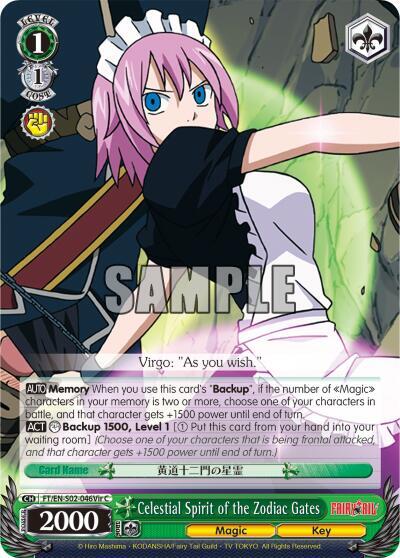 Celestial Spirit of the Zodiac Gates Virgo FT/EN-S02-046Vir C Fairy Tail ver.E Card