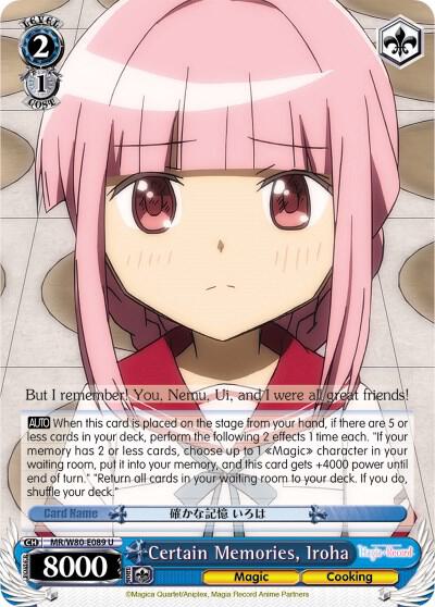 Certain Memories Iroha MR/W80-E089 U Magia Record: Puella Magi Madoka Magica [Side Story] (Anime) Card