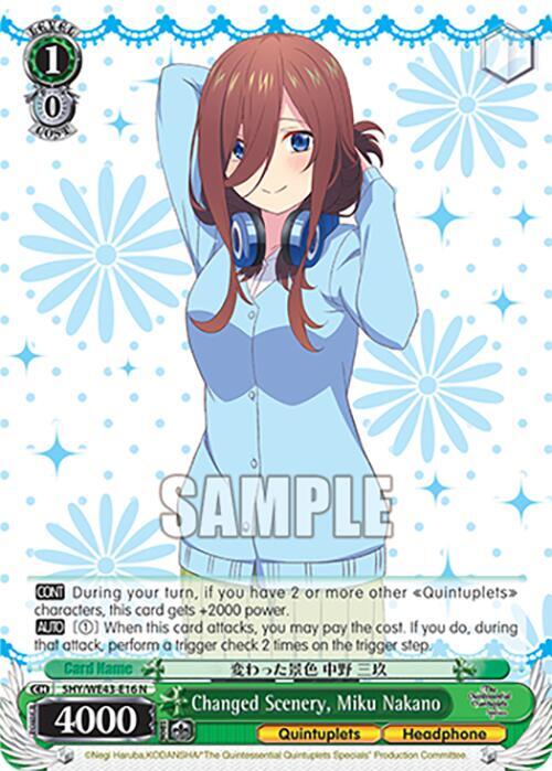 Changed Scenery Miku Nakano 5HY/WE43-E16 N The Quintessential Quintuplets Specials Premium Booster Card