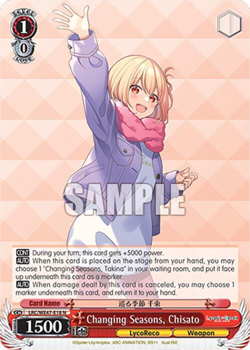 Changing Seasons Chisato LRC-WE47-E18 N Lycoris Recoil Premium Booster Card