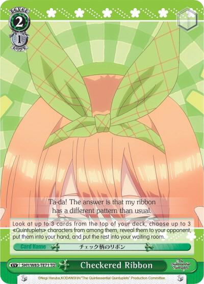 Checkered Ribbon 5HY/W83-TE71 TD The Quintessential Quintuplets Card
