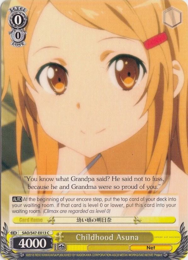 Childhood Asuna SAO/S47-E013 C Sword Art Online Re: Edit Card