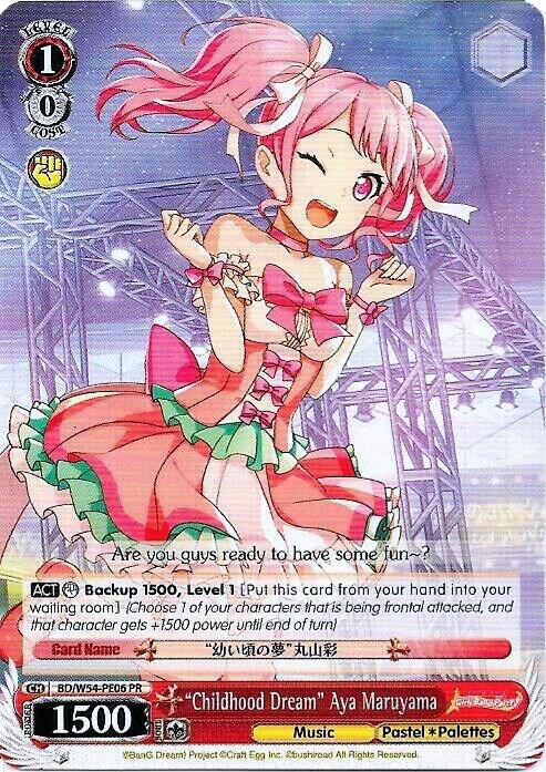 Childhood Dream Aya Maruyama BD/W54-PE06 PR BanG Dream! Girls Band Party! Card