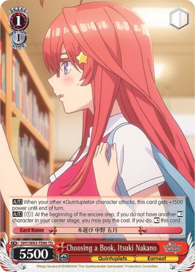 Choosing a Book Itsuki Nakano 5HY/W83-TE86 TD The Quintessential Quintuplets Card