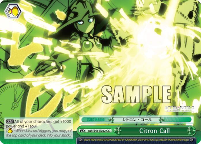 Citron Call AW/S43-E052 CC Accel World -Infinite Burst- Card