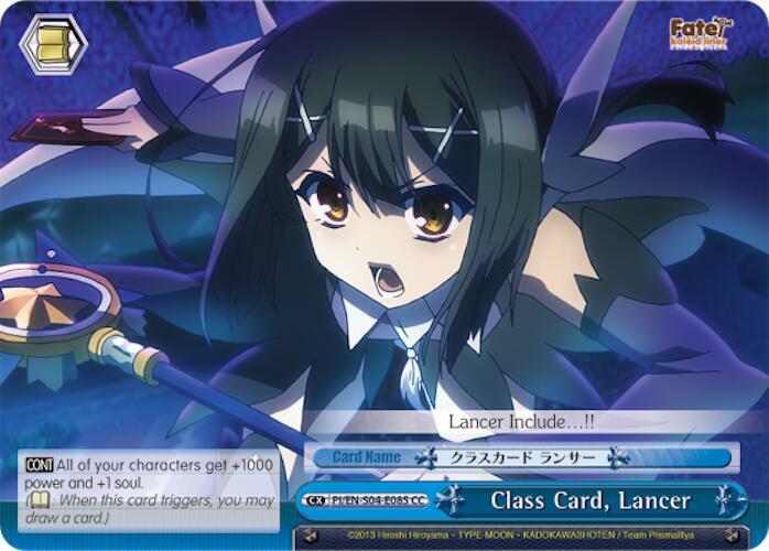 Class Card Lancer PI/EN-S04-E085 CC Fate/kaleid liner PRISMA ILLYA DX Card