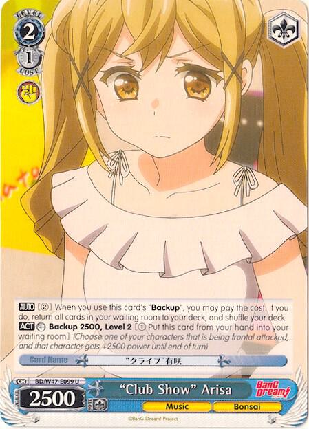 Club Show Arisa BD/W47-E099 U BanG Dream! Card
