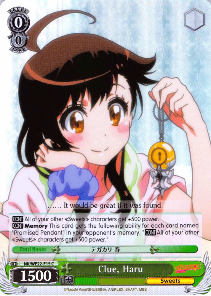 Clue Haru Parallel Foil NK/WE22-E15 NISEKOI Extra Booster Card