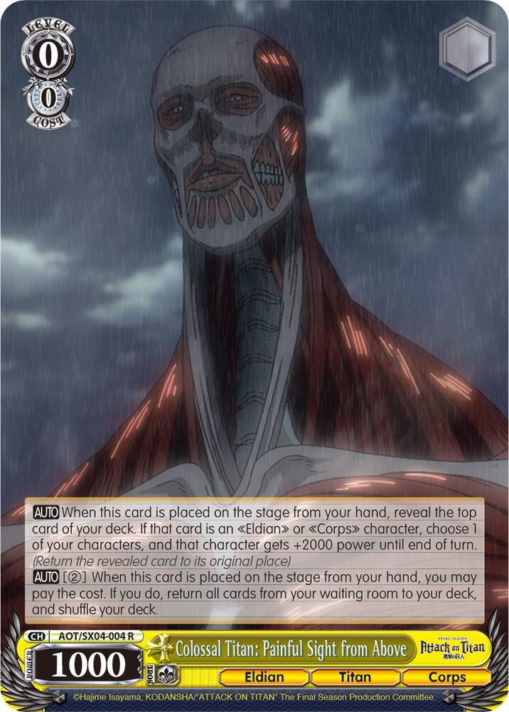 Colossal Titan Painful Sight from Above AOT/SX04-004 R Attack On Titan: Final Season Card