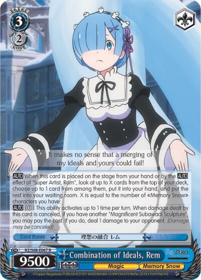 Combination of Ideals Rem RZ/S68-E067 R Re:ZERO Memory Snow Card