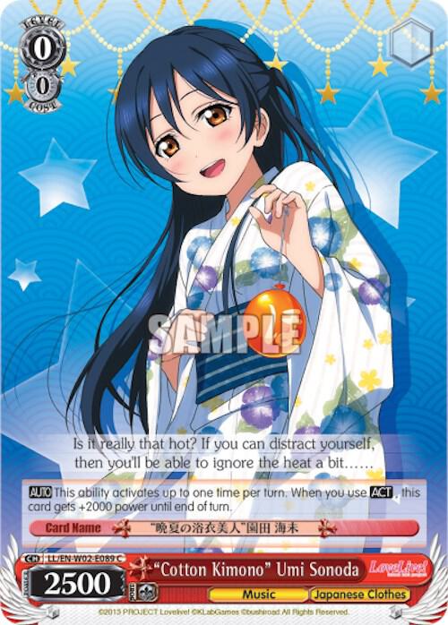 Cotton Kimono Umi Sonoda LL/EN-W02-E089 C Love Live! DX Vol.2 Card