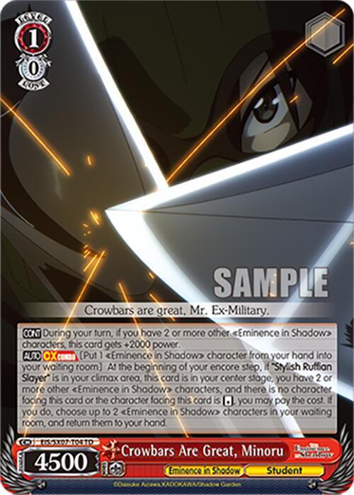 Crowbars Are Great Minoru EIS/SX07-T04 The Eminence in Shadow Card