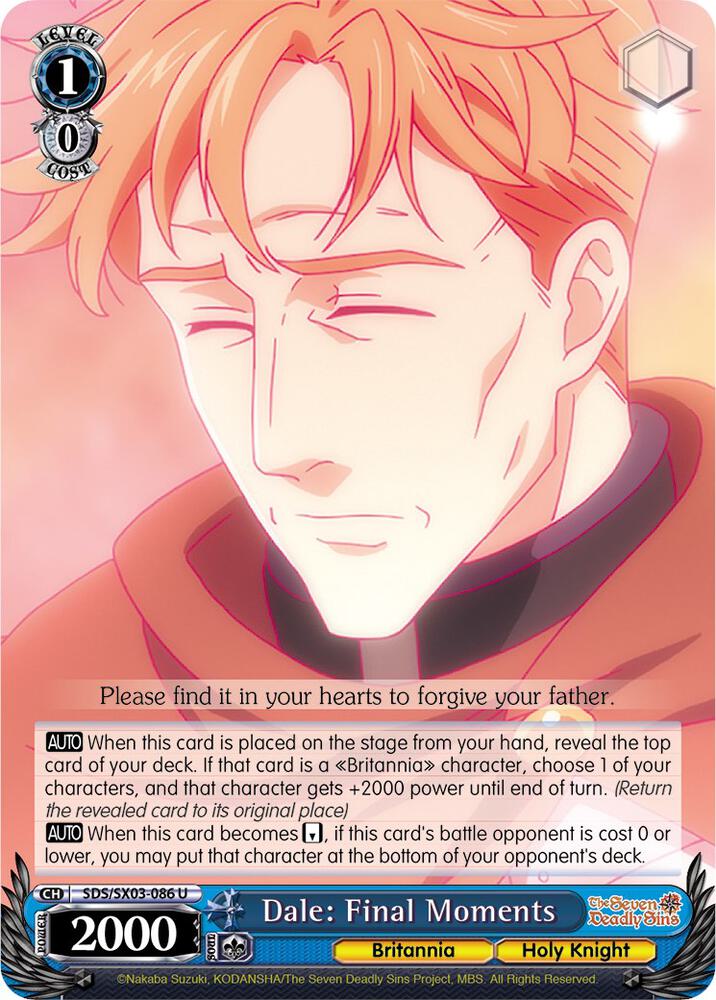 Dale Final Moments SDS/SX03-086 U The Seven Deadly Sins Card
