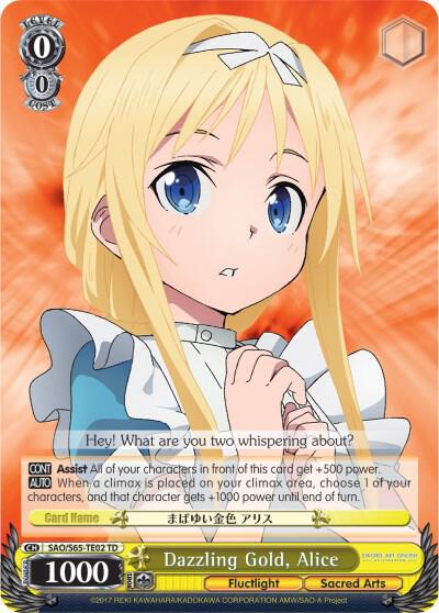 Dazzling Gold Alice SAO/S65-TE02 TD Sword Art Online -Alicization- Card