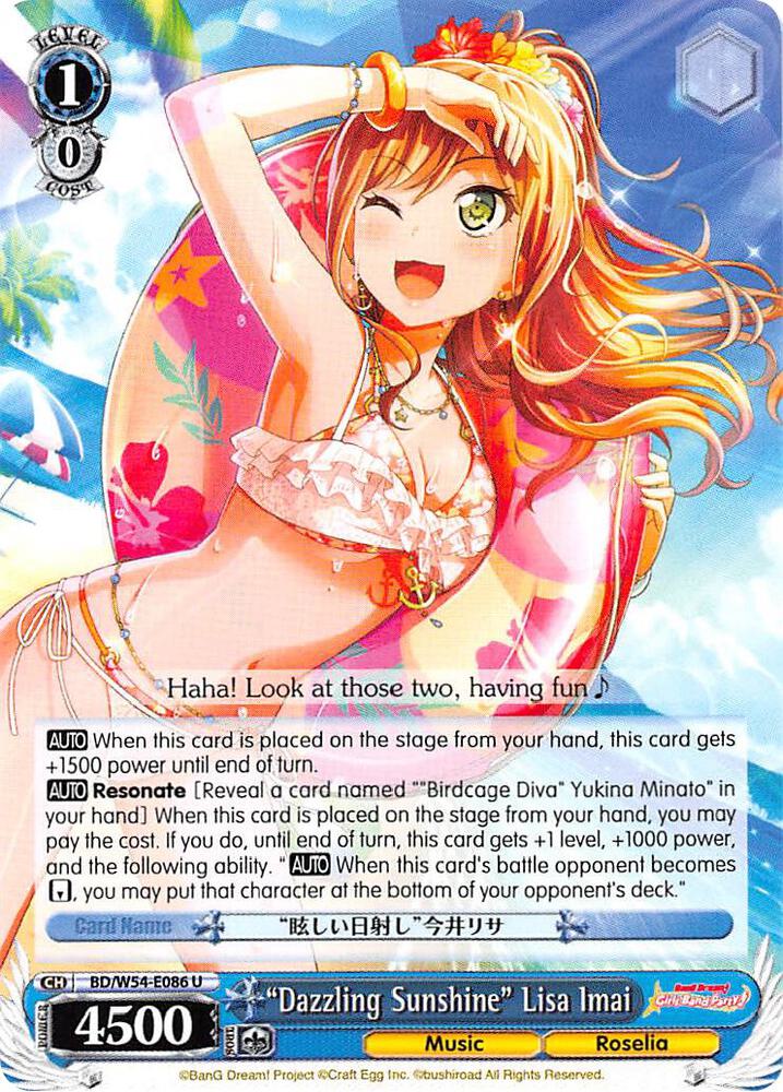 Dazzling Sunshine Lisa Imai BD/W54-E086 U BanG Dream! Girls Band Party! Card