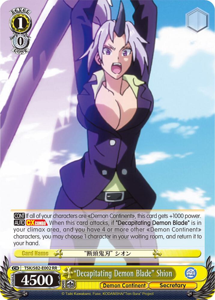 Decapitating Demon Blade Shion TSK/S82-E002 RR That Time I Got Reincarnated as a Slime Vol.2 Card
