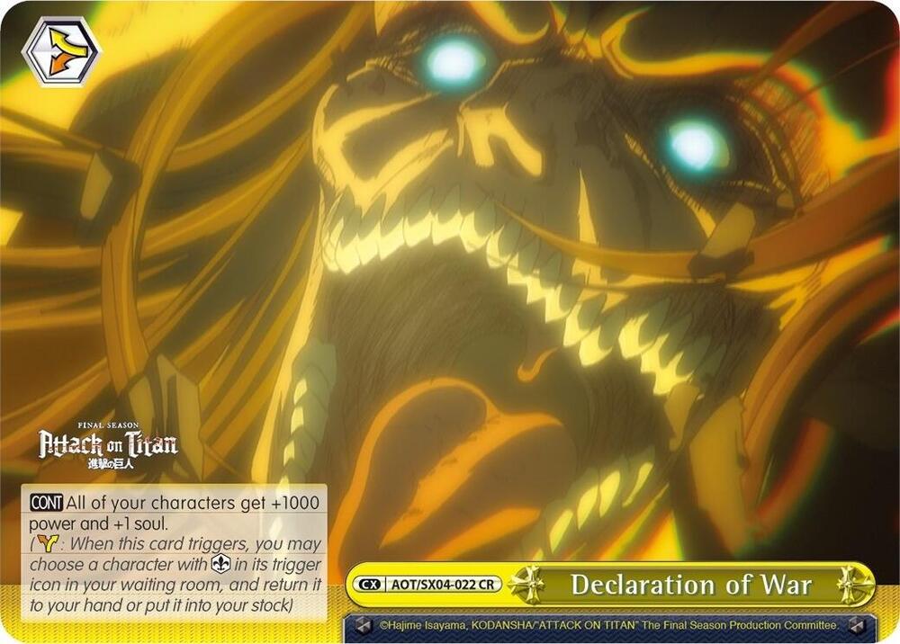 Declaration of War AOT/SX04-022 CR Attack On Titan: Final Season Card