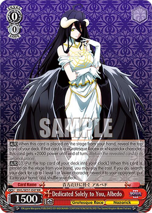 Dedicated Solely to You Albedo OVL/SE51-E47 RR Nazarick: Tomb of the Undead Vol.3 Extra Booster Card