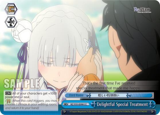 Delightful Special Treatment RZ/S55-E098 CC Re:ZERO Vol.2 Card