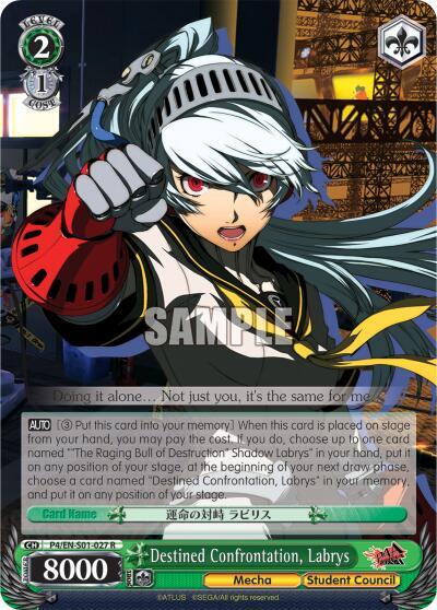 Destined Confrontation Labrys P4/EN-S01-027 R Persona 4 ver.E Card