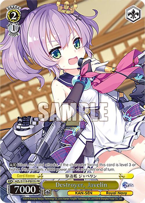Destroyer Javelin PR Foil AZL/S119-PE03S PR Azur Lane Vol. 2 Card