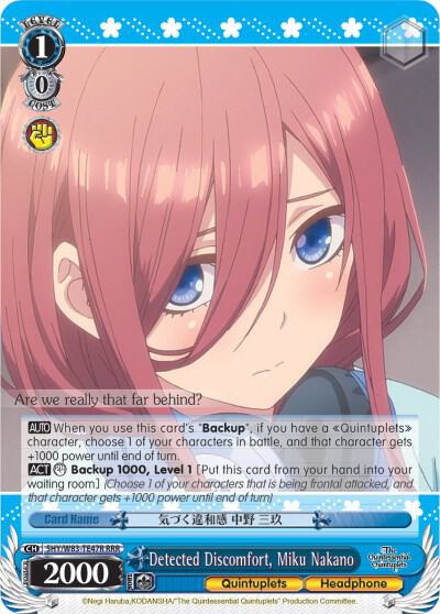 Detected Discomfort Miku Nakano RRR 5HY/W83-TE47R RRR The Quintessential Quintuplets Card
