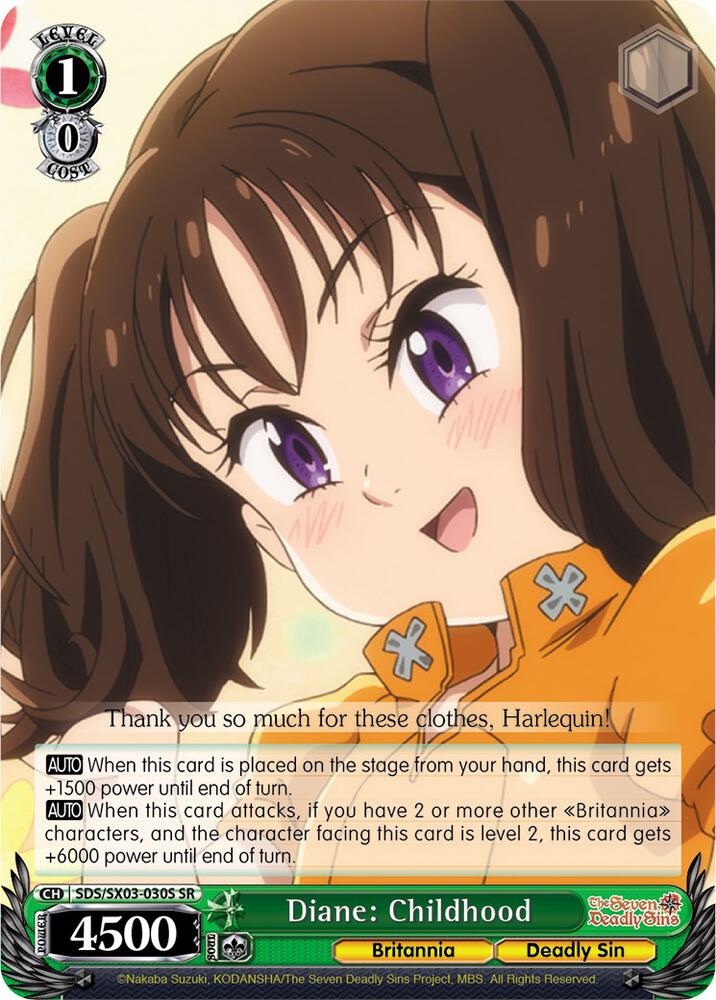 Diane Childhood SR SDS/SX03-030S SR The Seven Deadly Sins Card
