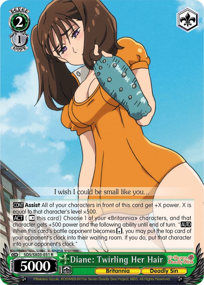 Diane Twirling Her Hair SDS/SX03-031 R The Seven Deadly Sins Card