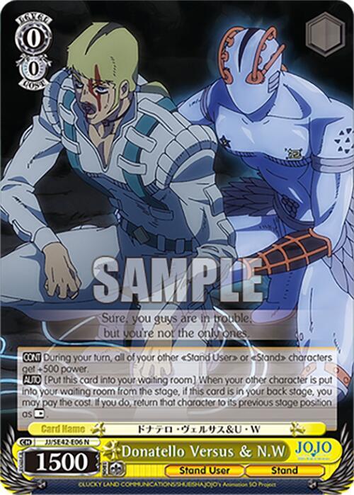 Donatello Versus and NW JJ/SE42-E06 N JoJo's Bizarre Adventure: Stone Ocean Premium Booster Card