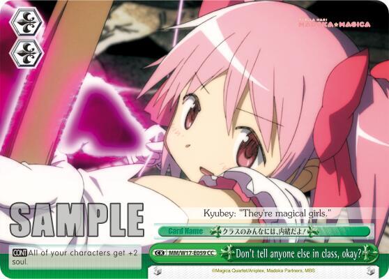 Dont tell anyone else in class okay MM/W17-E059 CC Puella Magi Madoka Magica Card
